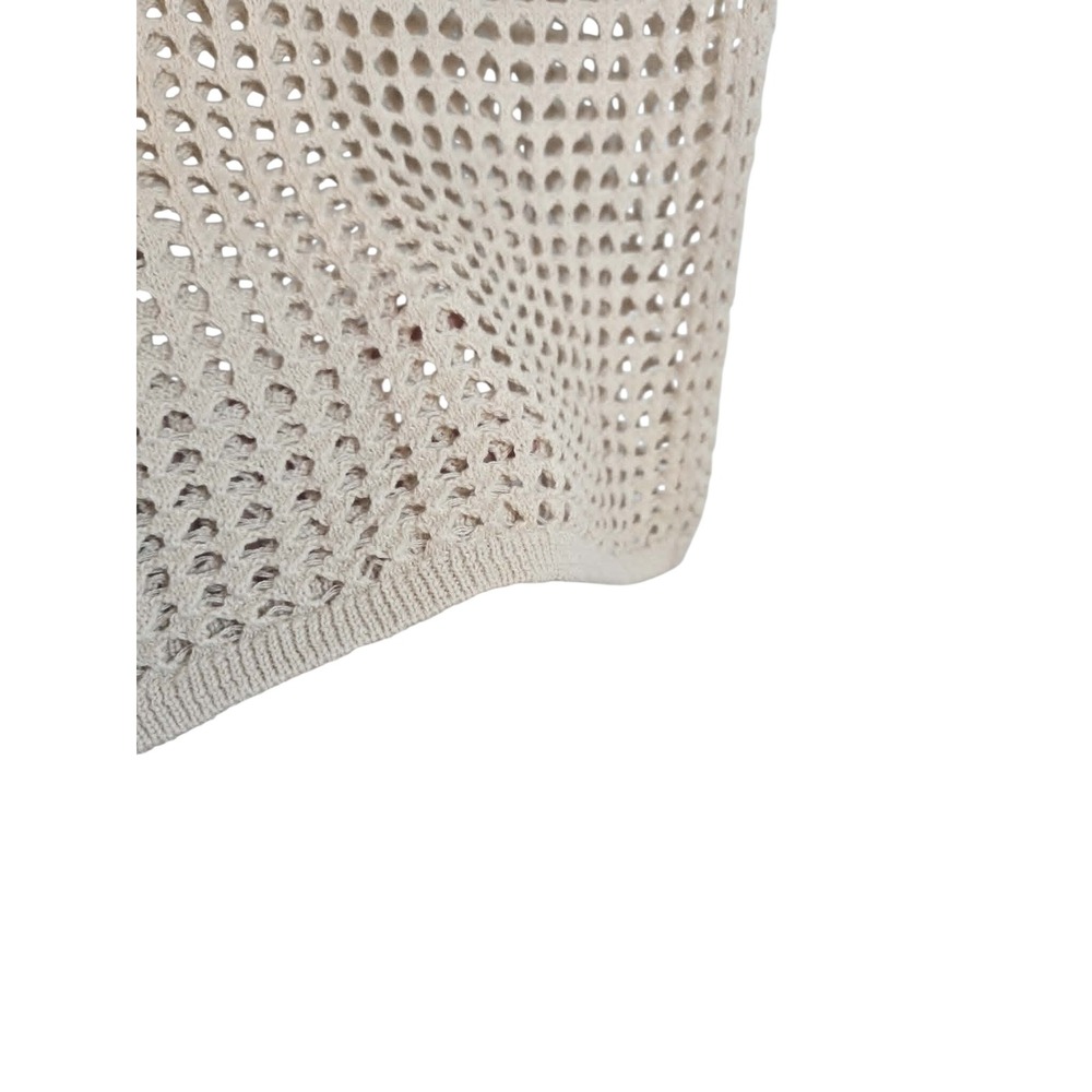 Steve Madden Beige Crochet Open Knit Maxi Skirt Lined Neutral Boho Medium - Picture 4 of 5